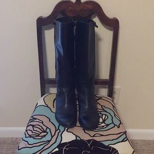 Franco Sarto black leather upper riding boots